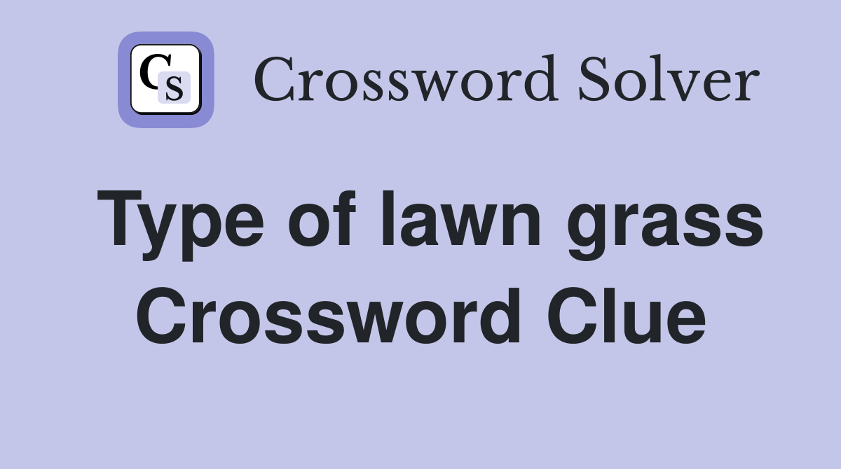 Type of lawn grass Crossword Clue Answers Crossword Solver
